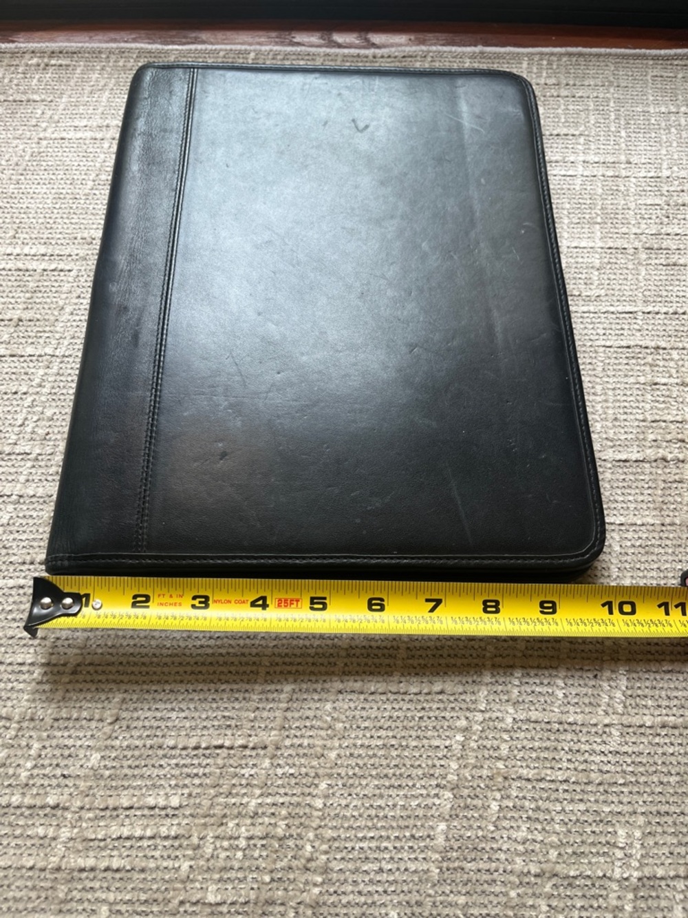 Vintage Coach Black Leather Bi-fold Portfolio Notebook Organizer Padfolio - Picture 9 of 10